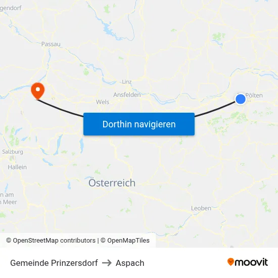 Gemeinde Prinzersdorf to Aspach map