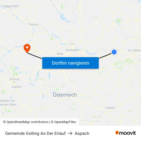Gemeinde Golling An Der Erlauf to Aspach map