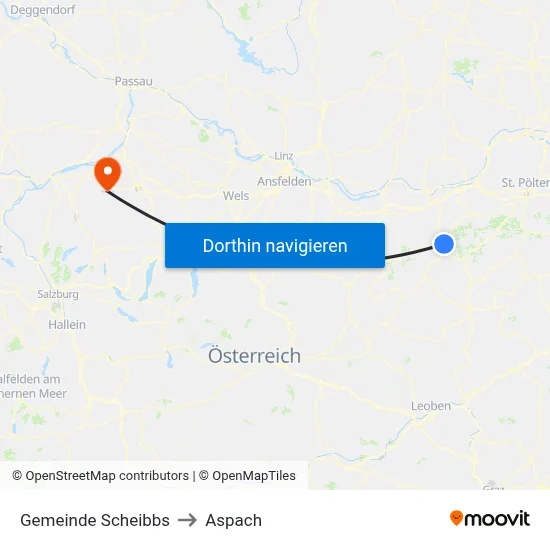 Gemeinde Scheibbs to Aspach map