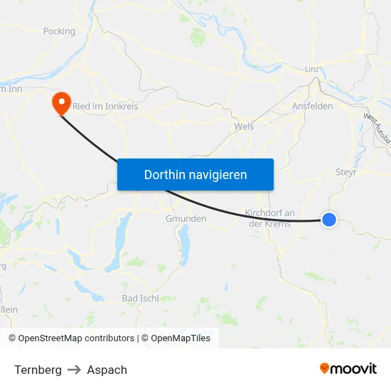 Ternberg to Aspach map