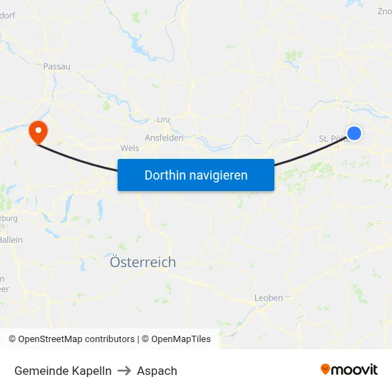 Gemeinde Kapelln to Aspach map