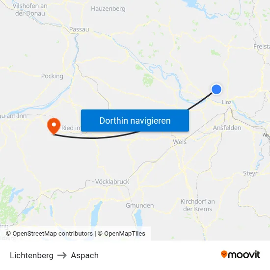 Lichtenberg to Aspach map