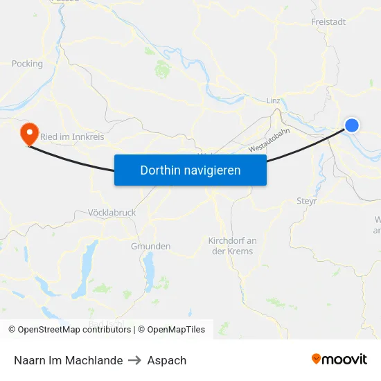 Naarn Im Machlande to Aspach map