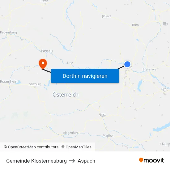Gemeinde Klosterneuburg to Aspach map