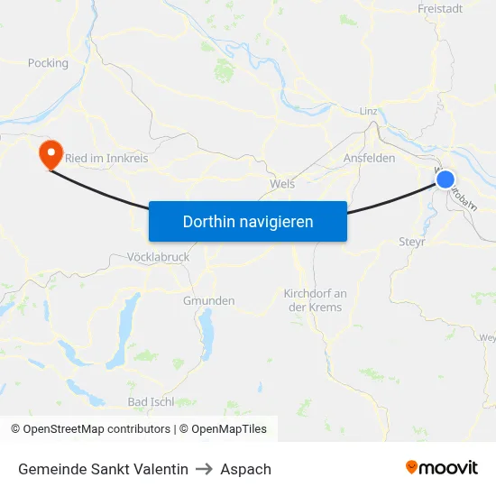Gemeinde Sankt Valentin to Aspach map