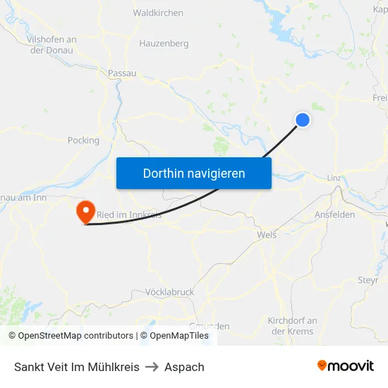 Sankt Veit Im Mühlkreis to Aspach map