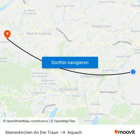 Steinerkirchen An Der Traun to Aspach map