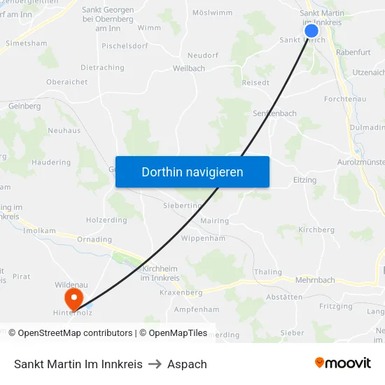 Sankt Martin Im Innkreis to Aspach map