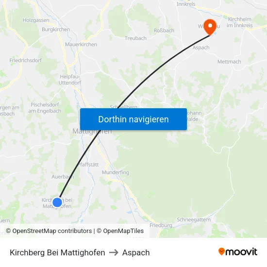 Kirchberg Bei Mattighofen to Aspach map