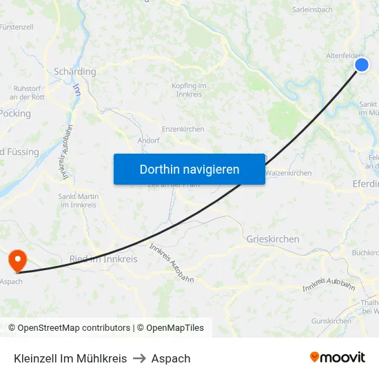 Kleinzell Im Mühlkreis to Aspach map