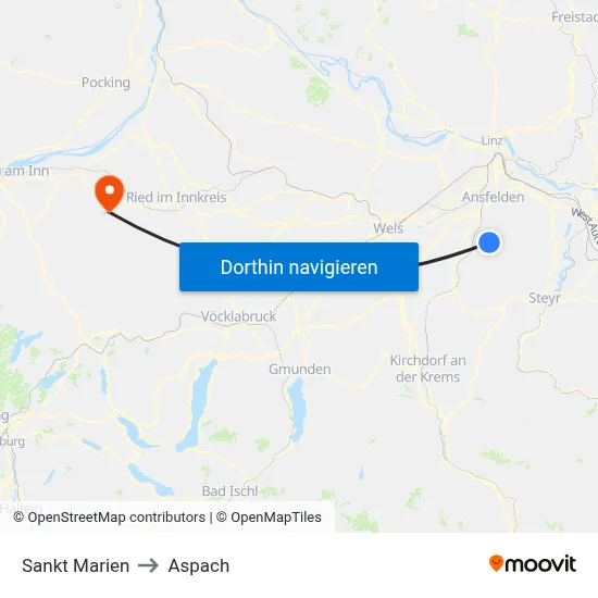 Sankt Marien to Aspach map