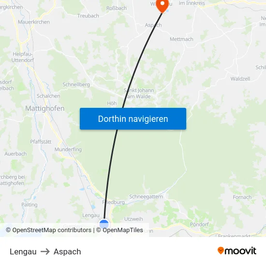 Lengau to Aspach map