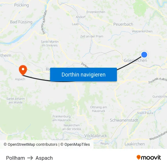 Pollham to Aspach map