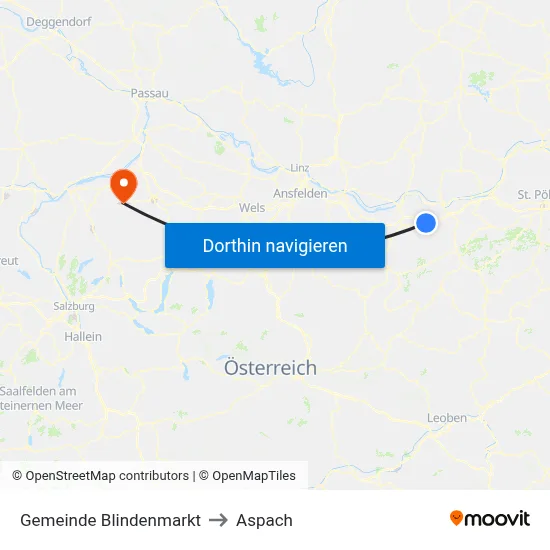 Gemeinde Blindenmarkt to Aspach map