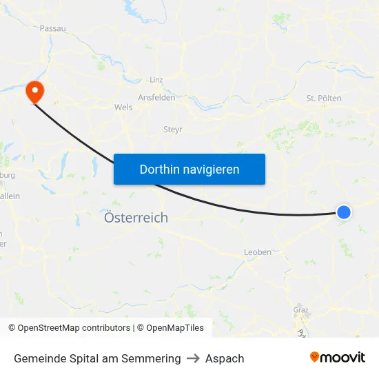 Gemeinde Spital am Semmering to Aspach map