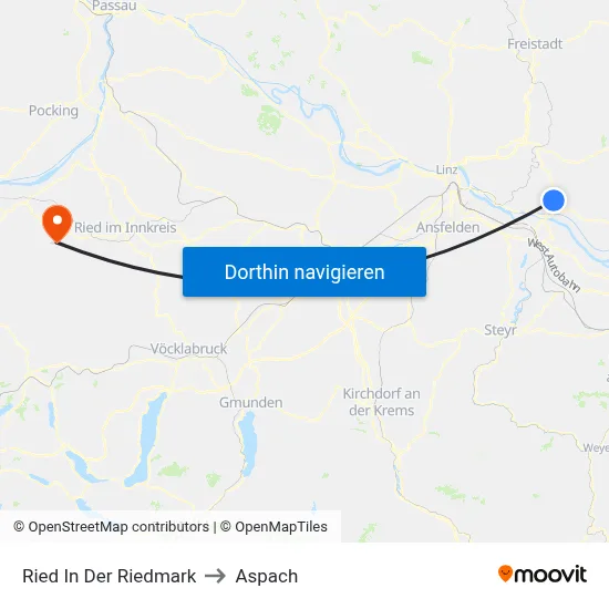 Ried In Der Riedmark to Aspach map