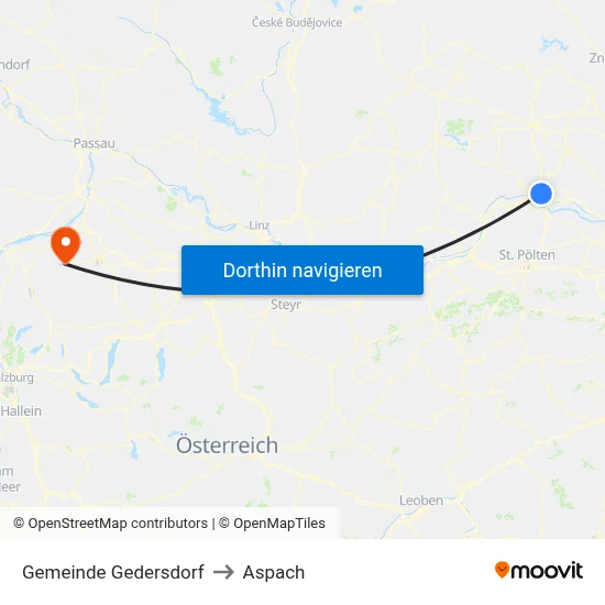 Gemeinde Gedersdorf to Aspach map