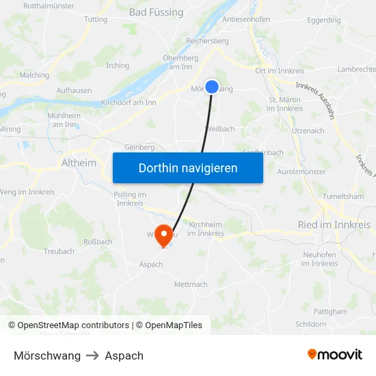 Mörschwang to Aspach map