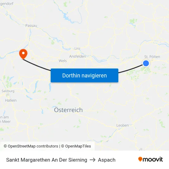 Sankt Margarethen An Der Sierning to Aspach map