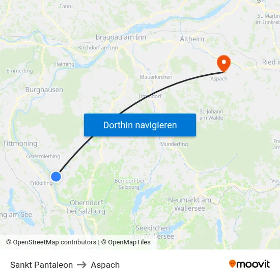 Sankt Pantaleon to Aspach map