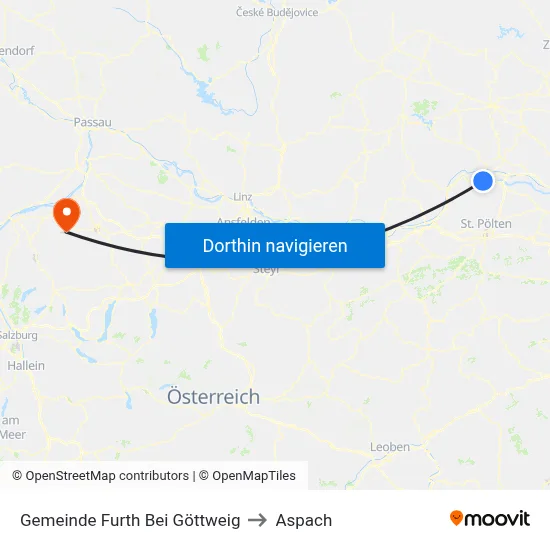 Gemeinde Furth Bei Göttweig to Aspach map