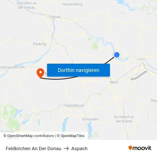 Feldkirchen An Der Donau to Aspach map