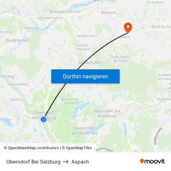 Oberndorf Bei Salzburg to Aspach map