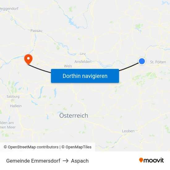 Gemeinde Emmersdorf to Aspach map