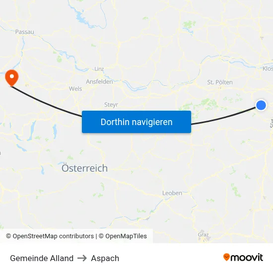 Gemeinde Alland to Aspach map