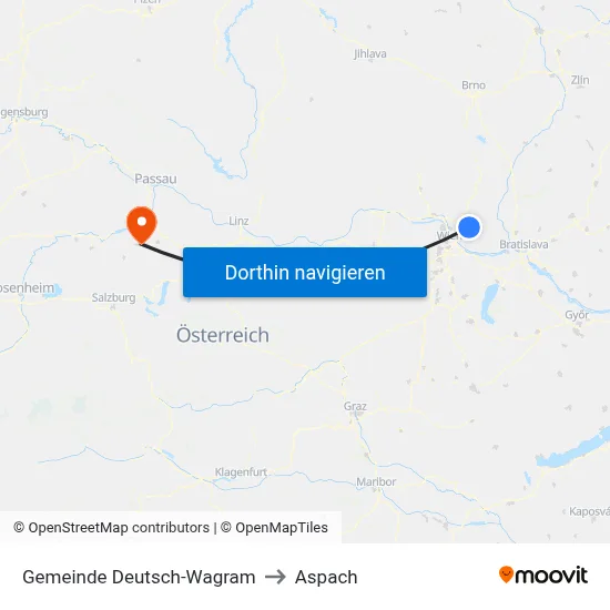 Gemeinde Deutsch-Wagram to Aspach map