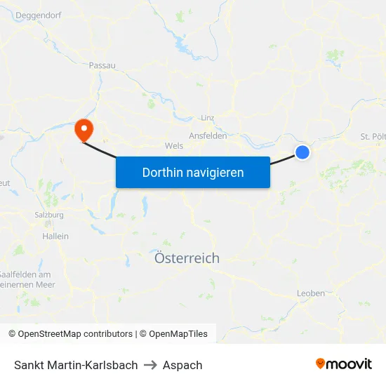 Sankt Martin-Karlsbach to Aspach map