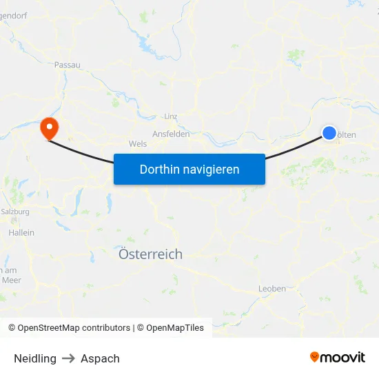 Neidling to Aspach map