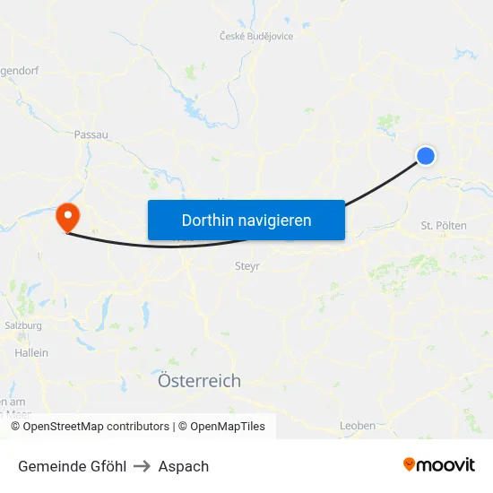 Gemeinde Gföhl to Aspach map