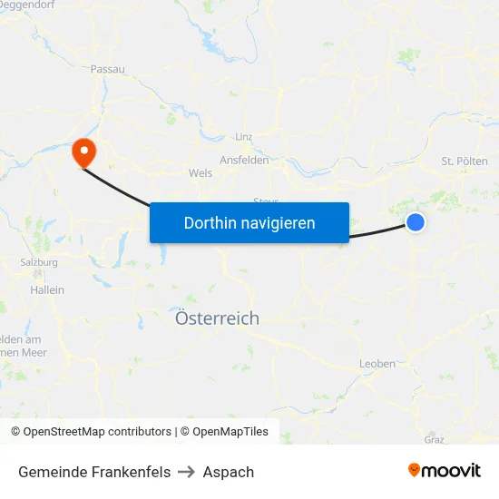 Gemeinde Frankenfels to Aspach map
