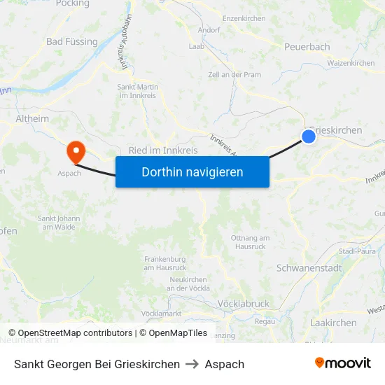 Sankt Georgen Bei Grieskirchen to Aspach map