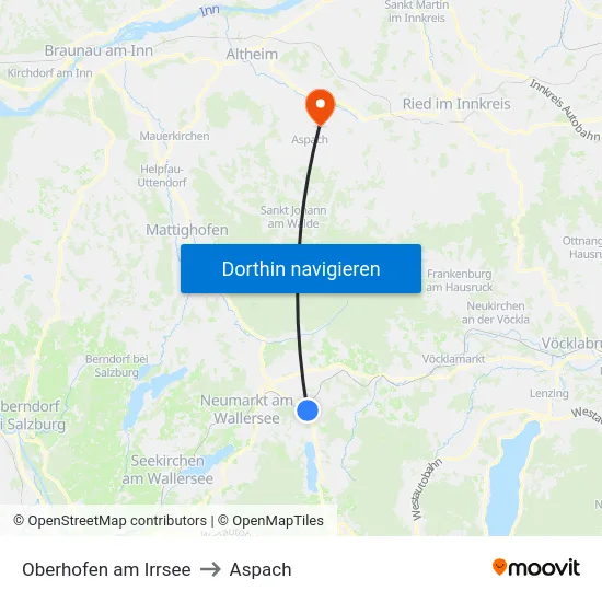 Oberhofen am Irrsee to Aspach map