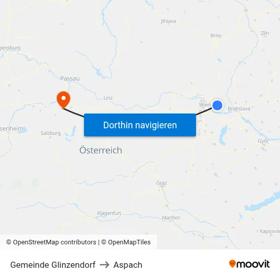 Gemeinde Glinzendorf to Aspach map