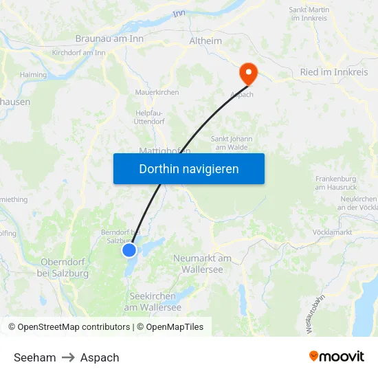 Seeham to Aspach map