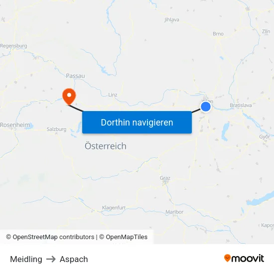 Meidling to Aspach map