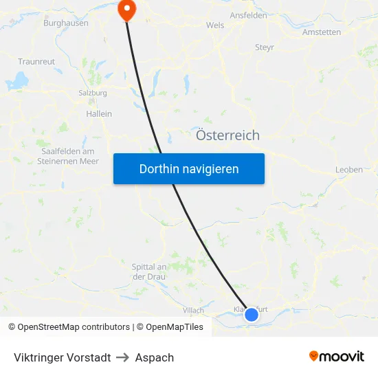 Viktringer Vorstadt to Aspach map