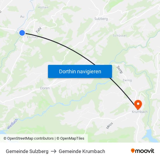 Gemeinde Sulzberg to Gemeinde Krumbach map