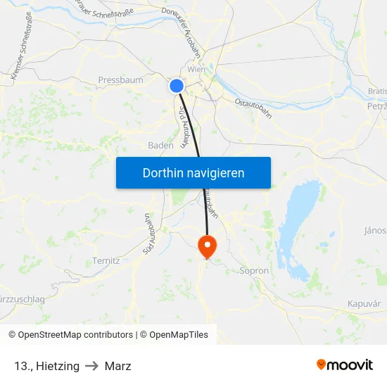 13., Hietzing to Marz map