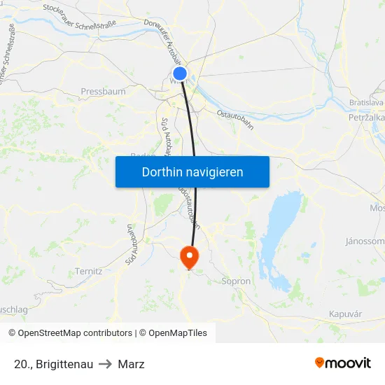 20., Brigittenau to Marz map