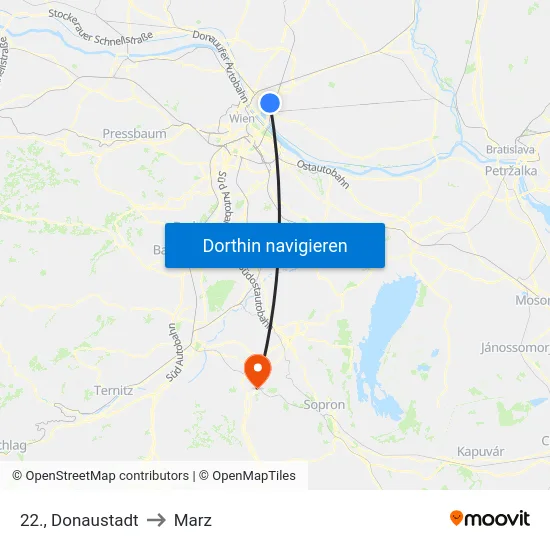 22., Donaustadt to Marz map