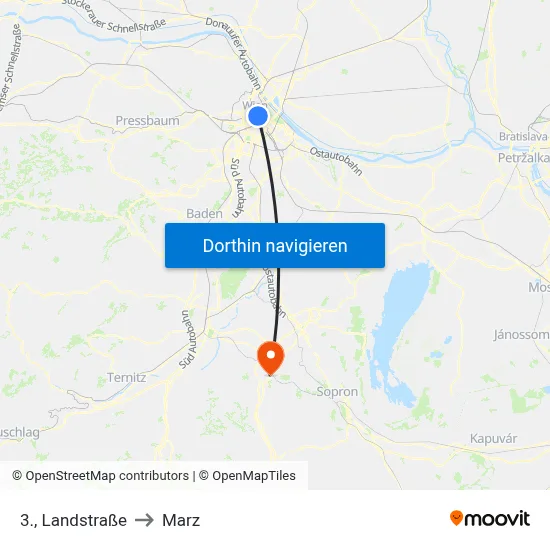 3., Landstraße to Marz map