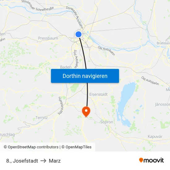 8., Josefstadt to Marz map