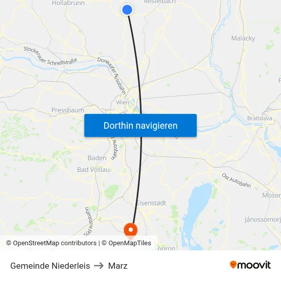 Gemeinde Niederleis to Marz map