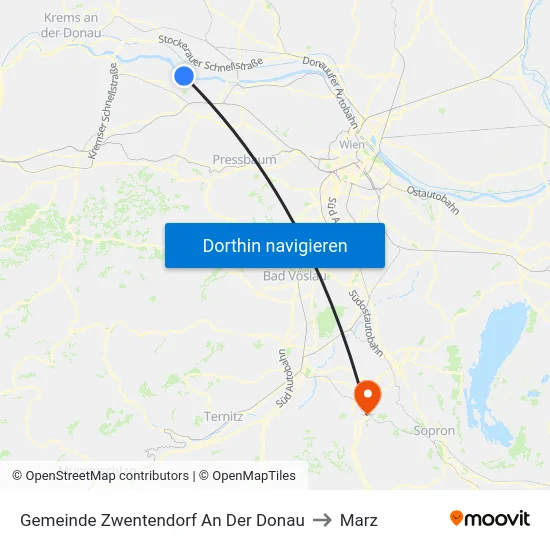 Gemeinde Zwentendorf An Der Donau to Marz map