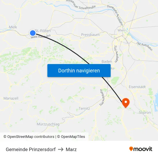 Gemeinde Prinzersdorf to Marz map