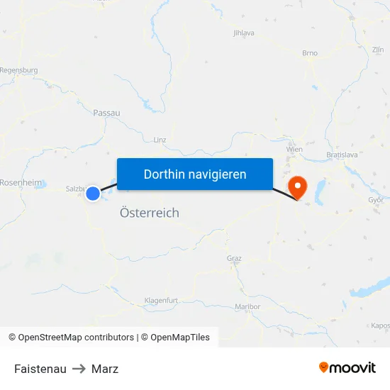 Faistenau to Marz map
